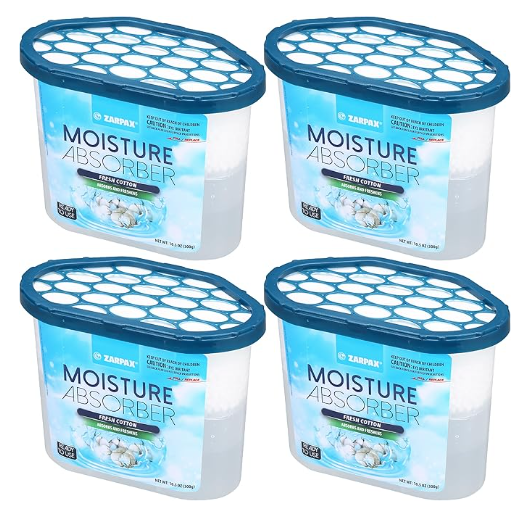 Zarpax Moisture Absorber Fresh Cotton Fragrance 300g (4, 6 & 15 Pack) - Medium