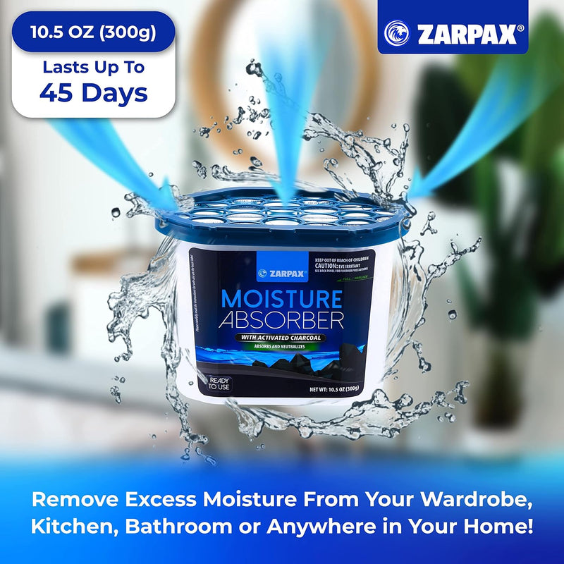 Zarpax Moisture Absorber Activated Charcoal 185g (6 & 15 Pack) - Small