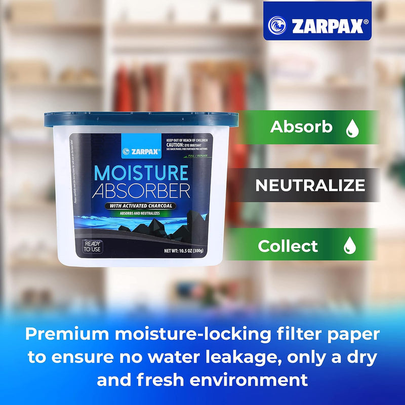 Zarpax Moisture Absorber Activated Charcoal 185g (6 & 15 Pack) - Small