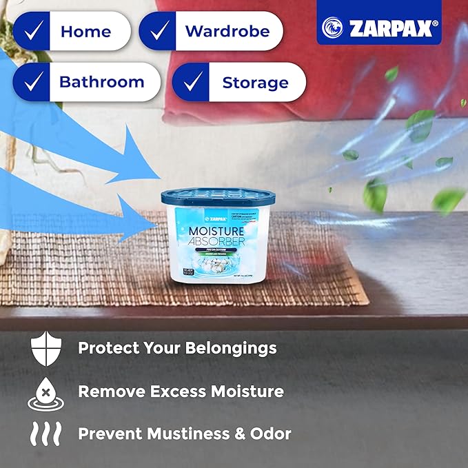 Zarpax Moisture Absorber Fresh Cotton Fragrance 185g (6 & 15 Pack) - Small
