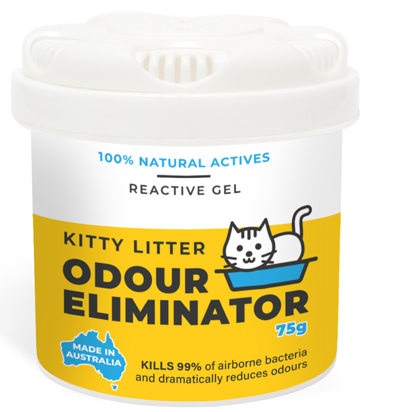 SAN-AIR Kitty Litter Odour Eliminator Gel 75g with Fan Dispenser Bundle