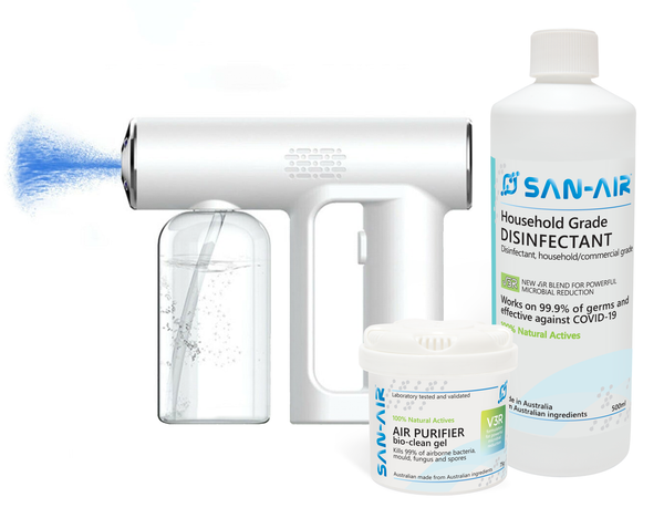 SAN-AIR V3 Winter Wellness Bundle with San-Air Surface Disinfectant 500ml RTU plus San-Air Air Purifier Gel and Atomizer Gun