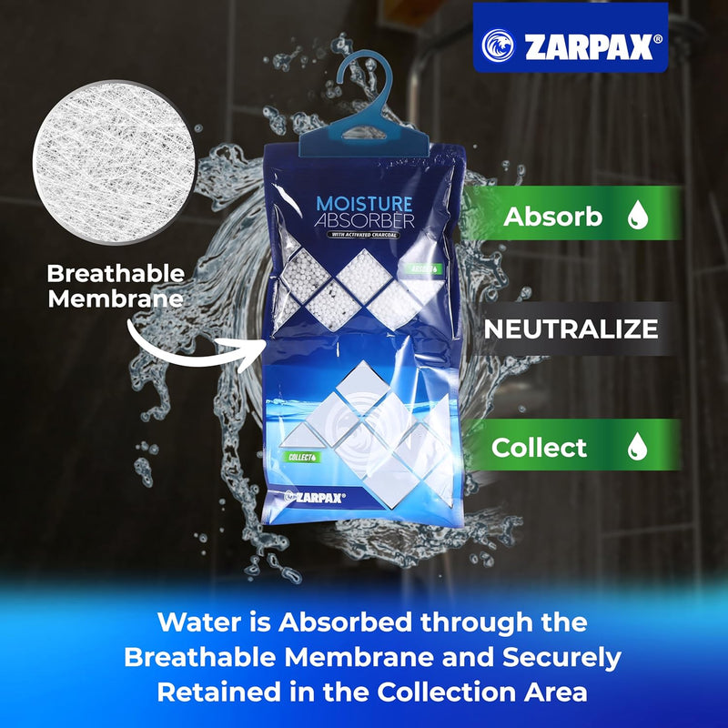 Zarpax Hanging Moisture Absorber Activated Charcoal 300g (10 pack)