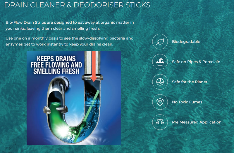 Green Gobbler - 12 Pack Bio-Flow Drain Cleaner & Deodoriser Sticks