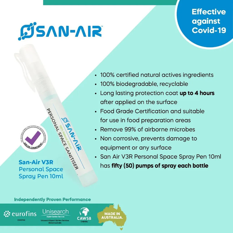 San-Air V3R Personal Space Sanitiser Pen 10ml