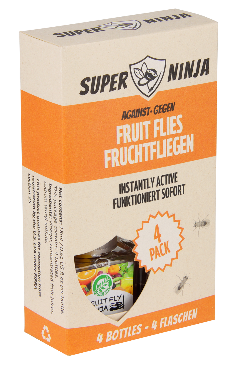 Super Ninja - Fruit Fly Trap - 4 Pack