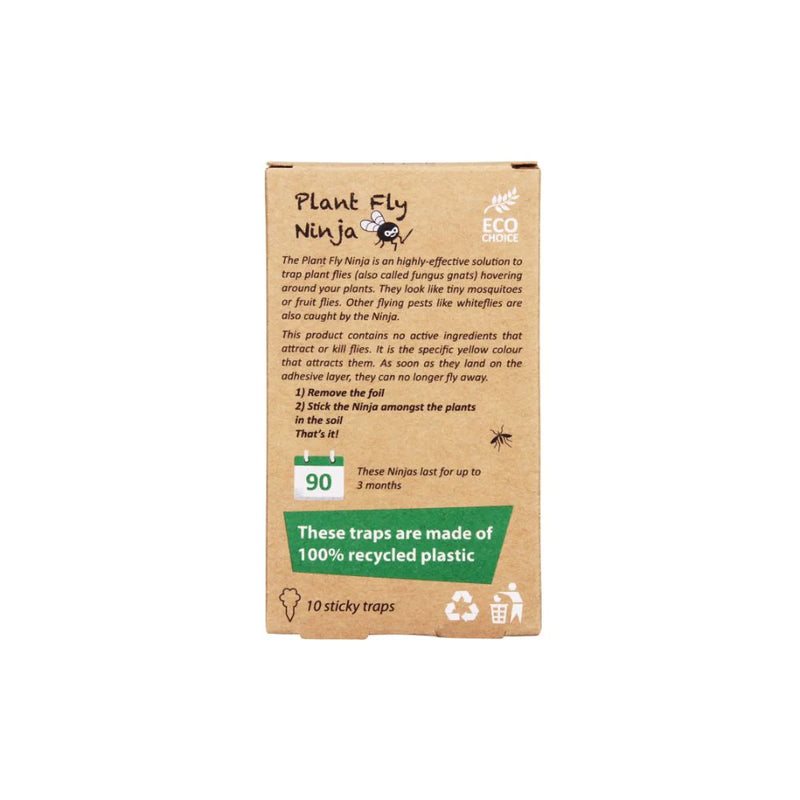 Plant Fly Ninja (fungus gnats and more)  - incl 10 x Sticky Traps