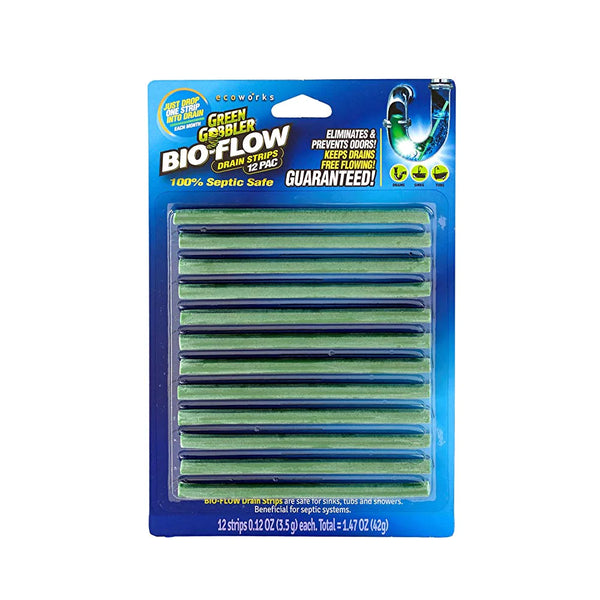 Green Gobbler - 12 Pack Bio-Flow Drain Cleaner & Deodoriser Sticks