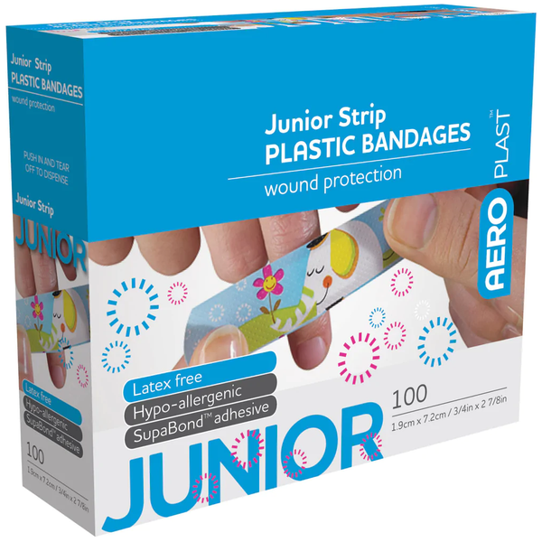 Adhesive Junior Plastic Plaster for Kids (Box of 100)