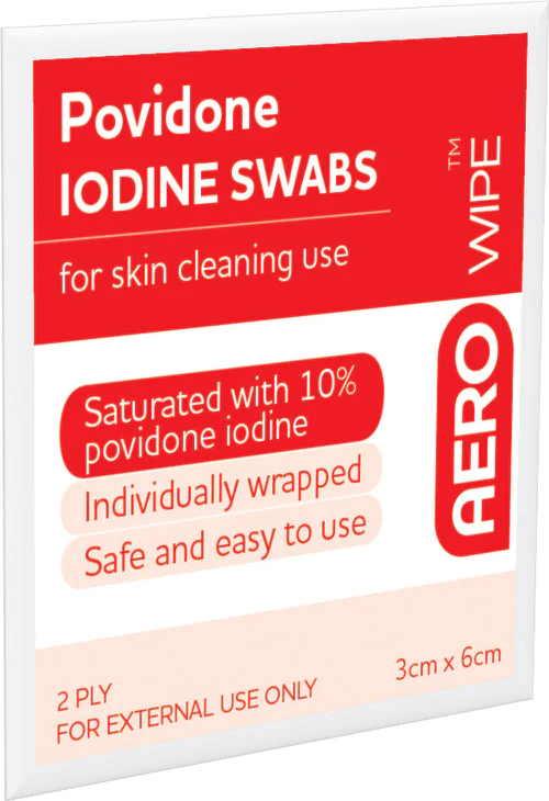 Povidone Iodine swabs 3 x 6cm