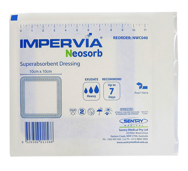 Impervia Neosorb Superabsorbent Dressing 10 x 10cm