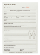 Register of Injuries Pad 25pg Duplicate